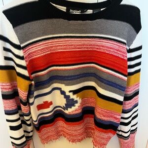 Desigual unique striped sweater. Size XL- fits like a Medium. Worn Once.